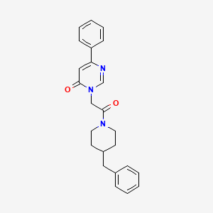 molecular formula C24H25N3O2 B6541300 3-[2-(4-benzylpiperidin-1-yl)-2-oxoethyl]-6-phenyl-3,4-dihydropyrimidin-4-one CAS No. 1058484-29-9