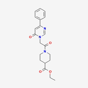 molecular formula C20H23N3O4 B6541306 ethyl 1-[2-(6-oxo-4-phenyl-1,6-dihydropyrimidin-1-yl)acetyl]piperidine-4-carboxylate CAS No. 1060198-05-1