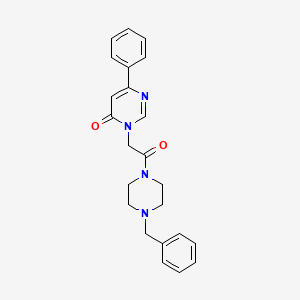 molecular formula C23H24N4O2 B6541315 3-[2-(4-benzylpiperazin-1-yl)-2-oxoethyl]-6-phenyl-3,4-dihydropyrimidin-4-one CAS No. 1060198-13-1