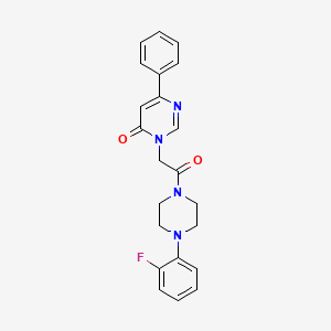 molecular formula C22H21FN4O2 B6541323 3-{2-[4-(2-fluorophenyl)piperazin-1-yl]-2-oxoethyl}-6-phenyl-3,4-dihydropyrimidin-4-one CAS No. 1058225-71-0