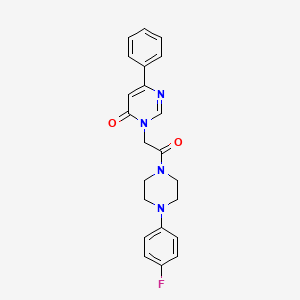 molecular formula C22H21FN4O2 B6541329 3-{2-[4-(4-fluorophenyl)piperazin-1-yl]-2-oxoethyl}-6-phenyl-3,4-dihydropyrimidin-4-one CAS No. 1058484-33-5