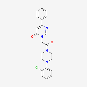 molecular formula C22H21ClN4O2 B6541330 3-{2-[4-(2-chlorophenyl)piperazin-1-yl]-2-oxoethyl}-6-phenyl-3,4-dihydropyrimidin-4-one CAS No. 1060198-21-1