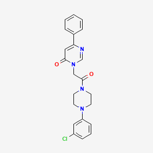 molecular formula C22H21ClN4O2 B6541338 3-{2-[4-(3-chlorophenyl)piperazin-1-yl]-2-oxoethyl}-6-phenyl-3,4-dihydropyrimidin-4-one CAS No. 1058422-40-4