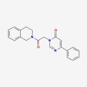 molecular formula C21H19N3O2 B6541358 3-[2-oxo-2-(1,2,3,4-tetrahydroisoquinolin-2-yl)ethyl]-6-phenyl-3,4-dihydropyrimidin-4-one CAS No. 1058422-44-8