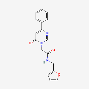 molecular formula C17H15N3O3 B6541365 N-[(furan-2-yl)methyl]-2-(6-oxo-4-phenyl-1,6-dihydropyrimidin-1-yl)acetamide CAS No. 1058484-38-0