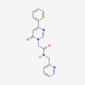 molecular formula C18H16N4O2 B6541373 2-(6-oxo-4-phenyl-1,6-dihydropyrimidin-1-yl)-N-[(pyridin-2-yl)methyl]acetamide CAS No. 1060198-45-9