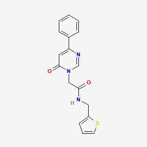 molecular formula C17H15N3O2S B6541374 2-(6-oxo-4-phenyl-1,6-dihydropyrimidin-1-yl)-N-[(thiophen-2-yl)methyl]acetamide CAS No. 1058422-45-9