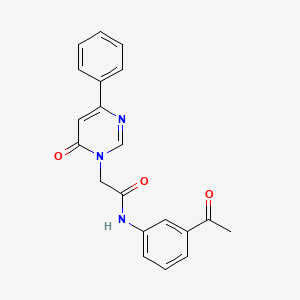 molecular formula C20H17N3O3 B6541382 N-(3-acetylphenyl)-2-(6-oxo-4-phenyl-1,6-dihydropyrimidin-1-yl)acetamide CAS No. 1058225-92-5