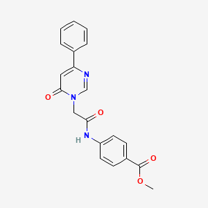 molecular formula C20H17N3O4 B6541388 methyl 4-[2-(6-oxo-4-phenyl-1,6-dihydropyrimidin-1-yl)acetamido]benzoate CAS No. 1058422-59-5
