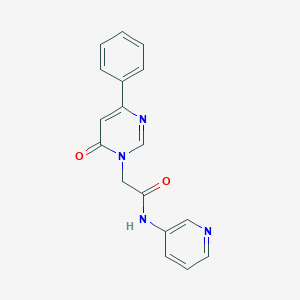molecular formula C17H14N4O2 B6541400 2-(6-oxo-4-phenyl-1,6-dihydropyrimidin-1-yl)-N-(pyridin-3-yl)acetamide CAS No. 1060199-01-0
