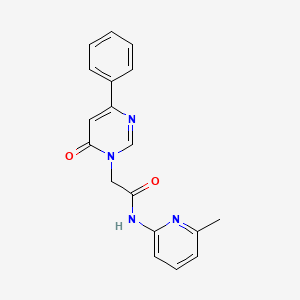 molecular formula C18H16N4O2 B6541412 N-(6-methylpyridin-2-yl)-2-(6-oxo-4-phenyl-1,6-dihydropyrimidin-1-yl)acetamide CAS No. 1058484-55-1