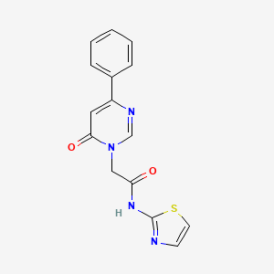 molecular formula C15H12N4O2S B6541418 2-(6-oxo-4-phenyl-1,6-dihydropyrimidin-1-yl)-N-(1,3-thiazol-2-yl)acetamide CAS No. 1060199-08-7