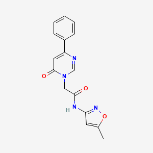 molecular formula C16H14N4O3 B6541427 N-(5-methyl-1,2-oxazol-3-yl)-2-(6-oxo-4-phenyl-1,6-dihydropyrimidin-1-yl)acetamide CAS No. 1060199-16-7