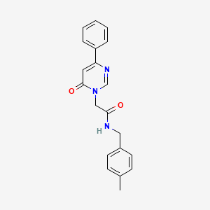 molecular formula C20H19N3O2 B6541428 N-[(4-methylphenyl)methyl]-2-(6-oxo-4-phenyl-1,6-dihydropyrimidin-1-yl)acetamide CAS No. 1058422-62-0