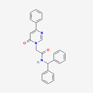 molecular formula C25H21N3O2 B6541434 N-(diphenylmethyl)-2-(6-oxo-4-phenyl-1,6-dihydropyrimidin-1-yl)acetamide CAS No. 1058226-05-3