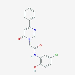 molecular formula C18H14ClN3O3 B6541439 N-(5-chloro-2-hydroxyphenyl)-2-(6-oxo-4-phenyl-1,6-dihydropyrimidin-1-yl)acetamide CAS No. 1058226-06-4