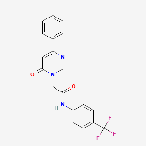 molecular formula C19H14F3N3O2 B6541440 2-(6-oxo-4-phenyl-1,6-dihydropyrimidin-1-yl)-N-[4-(trifluoromethyl)phenyl]acetamide CAS No. 1058422-75-5