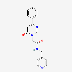 molecular formula C18H16N4O2 B6541452 2-(6-oxo-4-phenyl-1,6-dihydropyrimidin-1-yl)-N-[(pyridin-4-yl)methyl]acetamide CAS No. 1060199-87-2