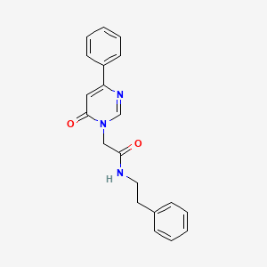 molecular formula C20H19N3O2 B6541456 2-(6-oxo-4-phenyl-1,6-dihydropyrimidin-1-yl)-N-(2-phenylethyl)acetamide CAS No. 1058226-21-3