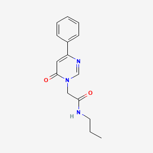molecular formula C15H17N3O2 B6541463 2-(6-oxo-4-phenyl-1,6-dihydropyrimidin-1-yl)-N-propylacetamide CAS No. 1060199-95-2