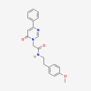 molecular formula C21H21N3O3 B6541467 N-[2-(4-methoxyphenyl)ethyl]-2-(6-oxo-4-phenyl-1,6-dihydropyrimidin-1-yl)acetamide CAS No. 1058226-23-5