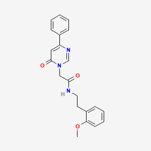 molecular formula C21H21N3O3 B6541469 N-[2-(2-methoxyphenyl)ethyl]-2-(6-oxo-4-phenyl-1,6-dihydropyrimidin-1-yl)acetamide CAS No. 1058226-29-1