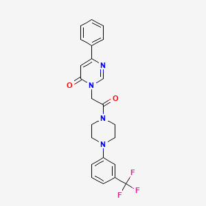 molecular formula C23H21F3N4O2 B6541477 3-(2-oxo-2-{4-[3-(trifluoromethyl)phenyl]piperazin-1-yl}ethyl)-6-phenyl-3,4-dihydropyrimidin-4-one CAS No. 1058226-41-7