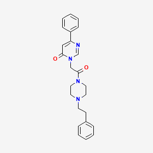 3-{2-oxo-2-[4-(2-phenylethyl)piperazin-1-yl]ethyl}-6-phenyl-3,4-dihydropyrimidin-4-one