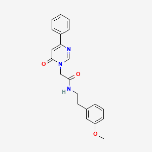 molecular formula C21H21N3O3 B6541490 N-[2-(3-methoxyphenyl)ethyl]-2-(6-oxo-4-phenyl-1,6-dihydropyrimidin-1-yl)acetamide CAS No. 1060201-13-9