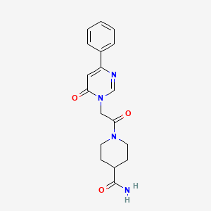 molecular formula C18H20N4O3 B6541497 1-[2-(6-oxo-4-phenyl-1,6-dihydropyrimidin-1-yl)acetyl]piperidine-4-carboxamide CAS No. 1058423-17-8