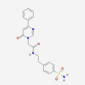 molecular formula C20H20N4O4S B6541512 2-(6-oxo-4-phenyl-1,6-dihydropyrimidin-1-yl)-N-[2-(4-sulfamoylphenyl)ethyl]acetamide CAS No. 1058226-56-4