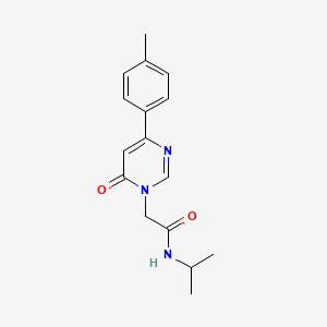 molecular formula C16H19N3O2 B6541520 2-[4-(4-methylphenyl)-6-oxo-1,6-dihydropyrimidin-1-yl]-N-(propan-2-yl)acetamide CAS No. 1058226-58-6