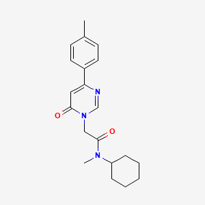molecular formula C20H25N3O2 B6541535 N-cyclohexyl-N-methyl-2-[4-(4-methylphenyl)-6-oxo-1,6-dihydropyrimidin-1-yl]acetamide CAS No. 1060201-53-7
