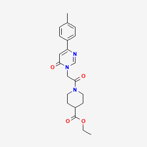 molecular formula C21H25N3O4 B6541539 ethyl 1-{2-[4-(4-methylphenyl)-6-oxo-1,6-dihydropyrimidin-1-yl]acetyl}piperidine-4-carboxylate CAS No. 1058485-22-5