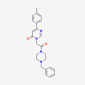 molecular formula C24H26N4O2 B6541554 3-[2-(4-benzylpiperazin-1-yl)-2-oxoethyl]-6-(4-methylphenyl)-3,4-dihydropyrimidin-4-one CAS No. 1058485-24-7