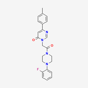 molecular formula C23H23FN4O2 B6541555 3-{2-[4-(2-fluorophenyl)piperazin-1-yl]-2-oxoethyl}-6-(4-methylphenyl)-3,4-dihydropyrimidin-4-one CAS No. 1058226-68-8