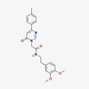 molecular formula C23H25N3O4 B6541562 N-[2-(3,4-dimethoxyphenyl)ethyl]-2-[4-(4-methylphenyl)-6-oxo-1,6-dihydropyrimidin-1-yl]acetamide CAS No. 1058485-28-1