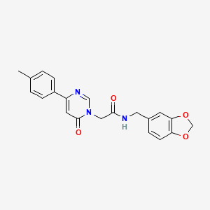 molecular formula C21H19N3O4 B6541566 N-[(2H-1,3-benzodioxol-5-yl)methyl]-2-[4-(4-methylphenyl)-6-oxo-1,6-dihydropyrimidin-1-yl]acetamide CAS No. 1060201-92-4