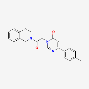 molecular formula C22H21N3O2 B6541571 6-(4-methylphenyl)-3-[2-oxo-2-(1,2,3,4-tetrahydroisoquinolin-2-yl)ethyl]-3,4-dihydropyrimidin-4-one CAS No. 1060202-00-7