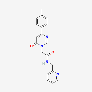 molecular formula C19H18N4O2 B6541577 2-[4-(4-methylphenyl)-6-oxo-1,6-dihydropyrimidin-1-yl]-N-[(pyridin-2-yl)methyl]acetamide CAS No. 1058485-33-8