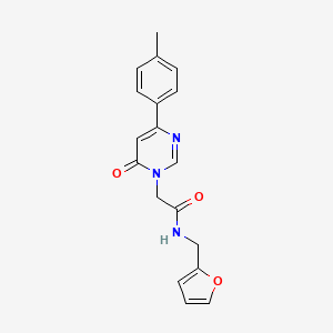 molecular formula C18H17N3O3 B6541583 N-[(furan-2-yl)methyl]-2-[4-(4-methylphenyl)-6-oxo-1,6-dihydropyrimidin-1-yl]acetamide CAS No. 1058226-73-5