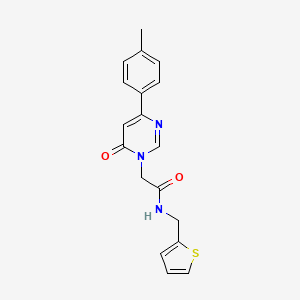 molecular formula C18H17N3O2S B6541594 2-[4-(4-methylphenyl)-6-oxo-1,6-dihydropyrimidin-1-yl]-N-[(thiophen-2-yl)methyl]acetamide CAS No. 1060202-08-5