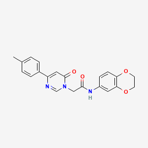 molecular formula C21H19N3O4 B6541602 N-(2,3-dihydro-1,4-benzodioxin-6-yl)-2-[4-(4-methylphenyl)-6-oxo-1,6-dihydropyrimidin-1-yl]acetamide CAS No. 1058485-41-8