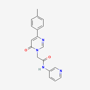 molecular formula C18H16N4O2 B6541609 2-[4-(4-methylphenyl)-6-oxo-1,6-dihydropyrimidin-1-yl]-N-(pyridin-3-yl)acetamide CAS No. 1058485-48-5