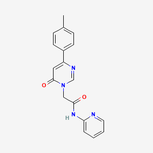 molecular formula C18H16N4O2 B6541614 2-[4-(4-methylphenyl)-6-oxo-1,6-dihydropyrimidin-1-yl]-N-(pyridin-2-yl)acetamide CAS No. 1058423-58-7