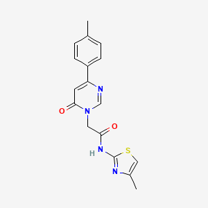 molecular formula C17H16N4O2S B6541629 N-(4-methyl-1,3-thiazol-2-yl)-2-[4-(4-methylphenyl)-6-oxo-1,6-dihydropyrimidin-1-yl]acetamide CAS No. 1060202-70-1