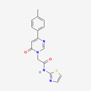 molecular formula C16H14N4O2S B6541633 2-[4-(4-methylphenyl)-6-oxo-1,6-dihydropyrimidin-1-yl]-N-(1,3-thiazol-2-yl)acetamide CAS No. 1058485-50-9