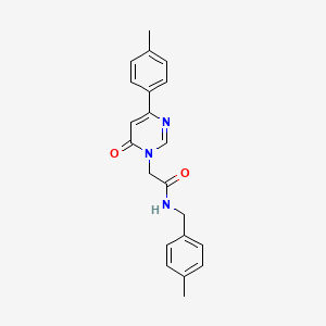 molecular formula C21H21N3O2 B6541644 2-[4-(4-methylphenyl)-6-oxo-1,6-dihydropyrimidin-1-yl]-N-[(4-methylphenyl)methyl]acetamide CAS No. 1058226-96-2