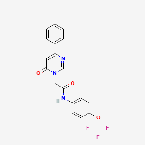 molecular formula C20H16F3N3O3 B6541648 2-[4-(4-methylphenyl)-6-oxo-1,6-dihydropyrimidin-1-yl]-N-[4-(trifluoromethoxy)phenyl]acetamide CAS No. 1060203-34-0