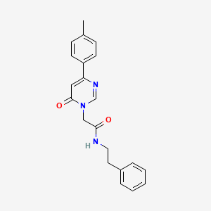 molecular formula C21H21N3O2 B6541661 2-[4-(4-methylphenyl)-6-oxo-1,6-dihydropyrimidin-1-yl]-N-(2-phenylethyl)acetamide CAS No. 1058227-13-6